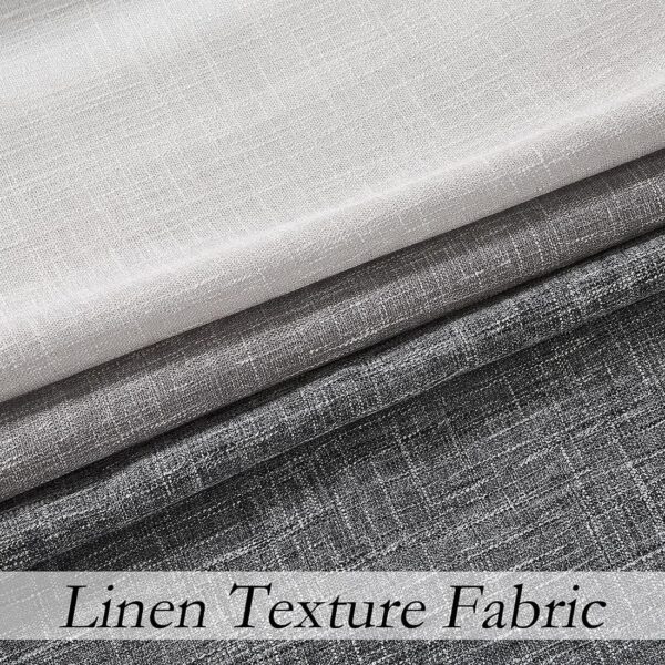 Ombre Window Door Curtain 100" Extra Wide Linen Ombre Gradient Print on Rayon Blend Fabric Treatment for Sliding Patio Door with 14 Grommets, Cream White to Light Gray, 100" x 84", 1 Panel - Image 5