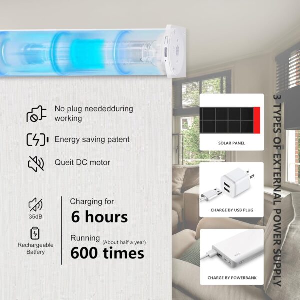 Motorized Blinds with Remote,100% Blackout Smart Roller Blinds Compatible with Apple Homekit Google Home and Alexa Via HUB,and Motorized Window Blinds Customized - Image 5