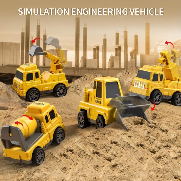 TEMI 5-in-1 Construction Truck for 3-9 Year Old Boys and Girls - Friction Power Vehicle Car for Toddlers 1-3, Carrier for Kids 3-5 - Christmas and Birthday Gifts - Image 6