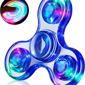 Gigilli Fidget Spinner for Kids Adults, Light up Sensory Fidget Toys, Glow in The Dark Fidget Spinners for Boys Girls, ADHD Anxiety Stress Relief Fidget Spinners, Birthday, Halloween