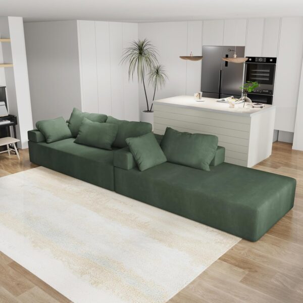 108" Modular Sectional Sofa Couch for Living Room,Chenille Fabric L-Shape Upholstered Cloud Couch with 6 Pillow,Modern Minimalist Couches with Right Side Chaise,No Assembly Required-Black - Image 4
