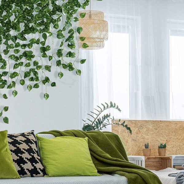 CEWOR 24 Pack 173ft Artificial Ivy Greenery Garland, Fake Vines Hanging Plants Backdrop for Room Bedroom Wall Decor, Green Leaves for Jungle Theme Party Wedding Decoration - Image 6