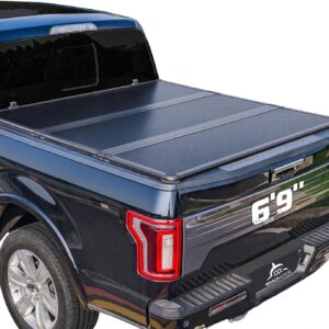 Hard Folding Truck Bed Tonneau Cover Compatiable with Ford Super Duty 6.8 FT Standard Box, 1999-2024 F250 F350 F-250 F-350, Tri Fold Style