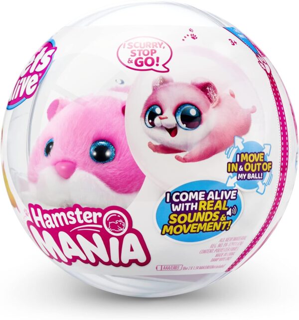 Pets Alive Hamstermania (Pink) by ZURU Hamster, Electronic Pet, 20+ Sounds Interactive, Hamster Ball Toy for Girls and Children - Image 7