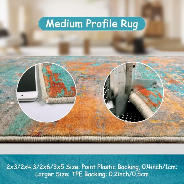 Lahome Modern Abstract Area Rugs 5x7, Large Washable Rugs for Living Room Soft Rugs for Bedroom, Colorful Non Slip Indoor Floor Throw Carpet for Apartment Bathroom Dining Room Hardwood Floor - Image 6