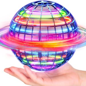 Flying Orb Ball (Blue, 2024 Upgraded) with Dazzling Lights, Magic Hover Spinner, Cool Boomerang Drone, Floating Cosmic Globe, Kids Outdoor Toys, for 6 7 8 9 10 Year Old Boys Girls