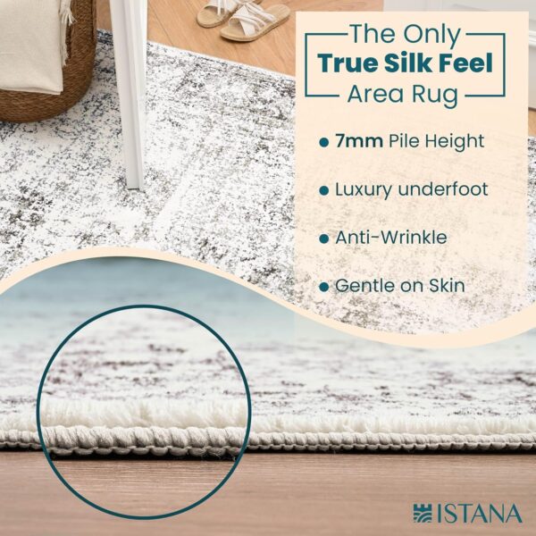 Istana 5x7 Rugs - Gray & Beige Area Rug - Kid & Pet Friendly Living Room Area Rugs 5x7 - Non Shedding Plush Area Rugs 5x7 - Foldable 5x7 Rugs for Bedroom - Eco-Friendly 5x7 Washable Area Rug - Image 5