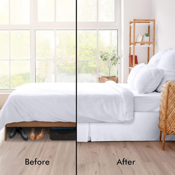 Utopia Bedding Queen Bed Skirt - Soft Quadruple Pleated Ruffle - Easy Fit with 16 Inch Tailored Drop - Hotel Quality, Shrinkage and Fade Resistant (Queen, White) - Image 3