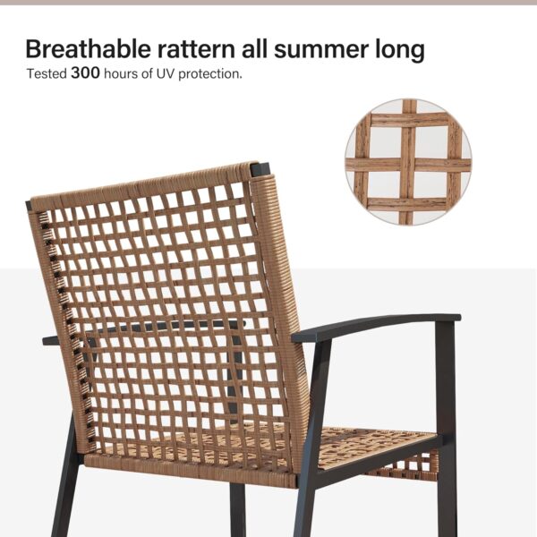 LAUSAINT HOME 4-Piece Patio Conversation Set, Comfortable Oversized Outdoor Furniture Set with Soft Cushion and Storage Metal Coffee Table for Backyard, Porch, Garden and Poolside, Beige - Image 7