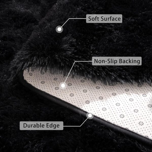 Beglad Fluffy Black Rugs for Living Room, 6x9 Feet Large Area Rugs Upgrade Anti-Skid Modern Minimalist Style Memory Foam Rugs for Bedroom, Indoor Carpet Suitable for Boys Teens Room Decor - Image 5