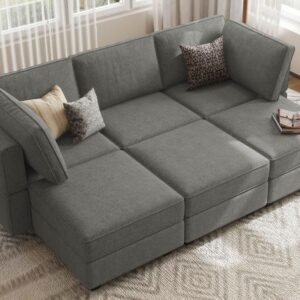 Belffin Modular Sectional Sofa Sleeper Modular Sectional Couch Sofa Convertible Sectional Couch Reversible Sofa Bed Grey
