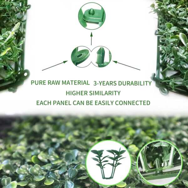 Artificial Grass Wall Panels Backdrop,10"x 10"(12Pcs) Faux Boxwood Panels for Outdoor Indoor Green Wall Decor,Party Wedding Garden Fence Decorations - Image 4