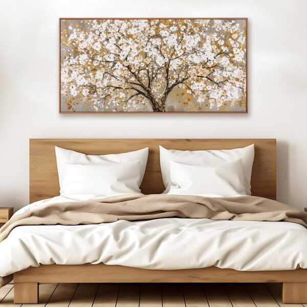 Framed Wall Art Gold Tree Of Life Modern Artwork Canvas Painting Textured Tree Pictures Wall Art Decor For Living Room Bedroom Dining Room Home Office Decor 20"X40" - Image 4