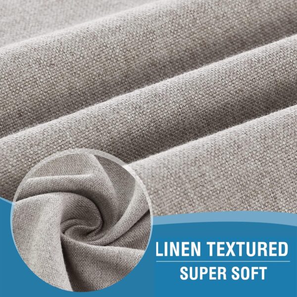 H.VERSAILTEX French Door Curtains Linen Textured Privacy Door Blinds Kitchen Window Curtains Waterproof 26 X 40 Inch Room Darkening Curtains for Glass Door Tie Up Shade, 1 Panel, Heather Taupe - Image 5