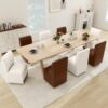 TYBOATLE Upholstered Dining Chairs Set of 4 Swivel Dining Room Chairs Kitchen Chairs w/Casters & Storage Comfy Modern Rolling Brown Leather Chair for Living Room Armless Chair (4, Chestnut Brown) - Image 7