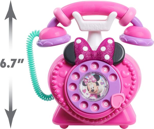Disney Junior Minnie Mouse Ring Me Rotary Pretend Play Phone with Lights and Sounds, Kids Toys for Ages 3 Up by Just Play - Image 6