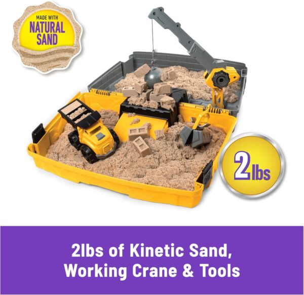 Kinetic Sand, Construction Site Folding Sandbox with Toy Truck, 2lbs Play Sand, Sensory Toys for Kids, Back to School Classroom Must Haves, Ages 3+ - Image 2