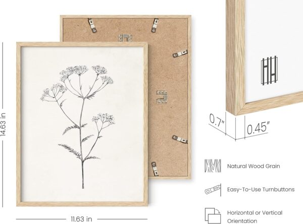 HAUS AND HUES Grey Floral Wall Art - Set of 4 Plant Posters for Wall Vintage, Botanical Prints, Black and White Flower Pictures for Room Aesthetic, Farmhouse Bathroom, Rustic Art (Beige Frame, 11x14) - Image 3