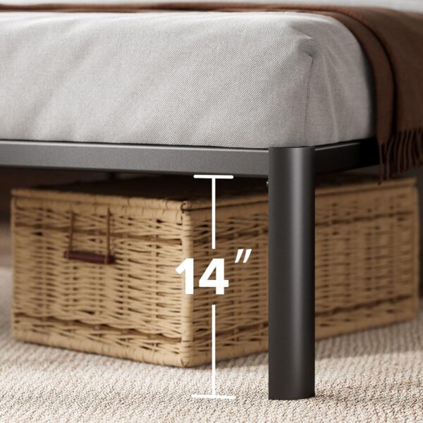 Zinus Van 16 Inch Metal Platform Bed, Steel Slat Support, No Box Spring Needed, Eco Friendly WonderBox Packaging, Easy Assembly, Black, Full - Image 5