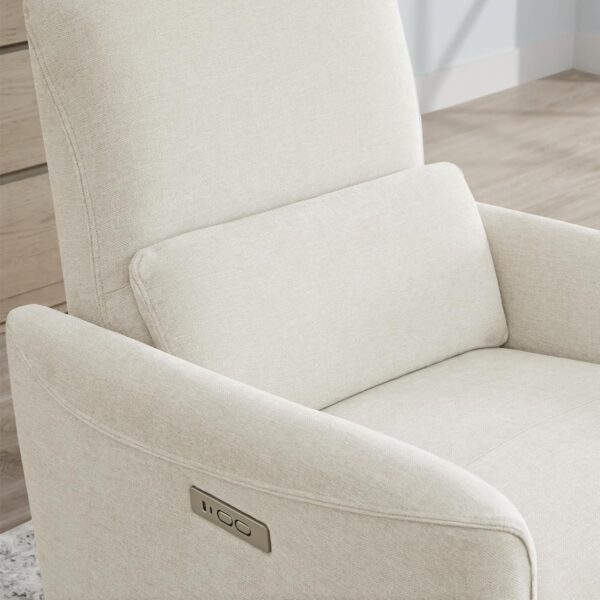 CHITA Power Recliner Chair Swivel Glider, FSC Certified Upholstered Living Room Nursery Reclining Sofa Chair with Lumbar Support, Linen - Image 5
