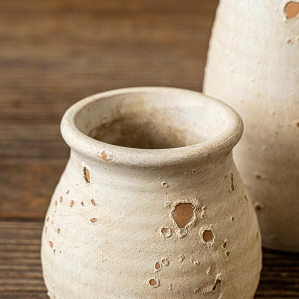 CwlwGO-Ceramic Rustic Bud Vase, Small Boho Vases Set for Country Home Decoration, Modern Farmhouse Decorations, Home Decorations for Living Room Table Decor, Mantle & Shelf Decor. - Image 4