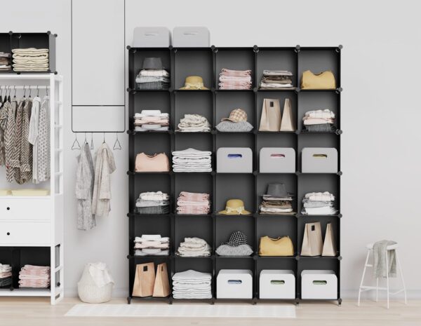 HOMIDEC Closet Organizer, 9-Cube Closet Organizers and Storage, Portable Closet Storage Shelves,Closet Organizer Storage Shelves, Clothes Storage Organizer for Garment Racks, Closet, Wardrobe - Image 2