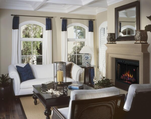 ClassicFlame 39EB500GRS 39" Traditional Built-in Electric Fireplace Insert with Glass Door and Mesh Screen, Dual Voltage Option - Image 2