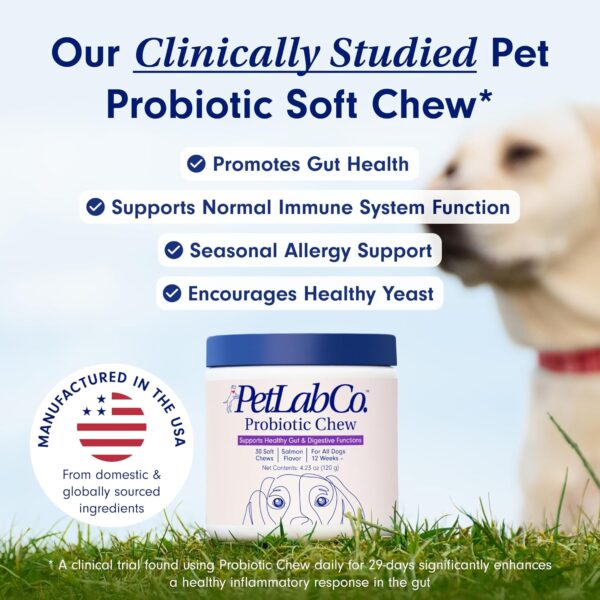 PetLab Co. Probiotics for Dogs, Support Gut Health, Diarrhea, Digestive Health & Seasonal Allergies - Salmon Flavor - 30 Soft Chews Pack of 2 - Image 3