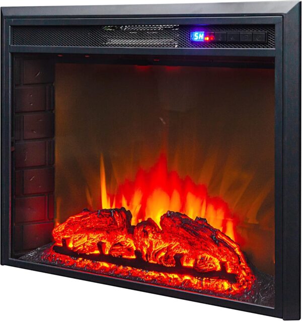 FIREBLAZE Electric Fireplace Sparta 26 inch - Flat Front Glass LED Fireplace Insert with Remote Control - Adjustable Heating, Sound, Brightness, Timer - 2-Way Recessed Installation - Heats 400 sq ft - Image 2