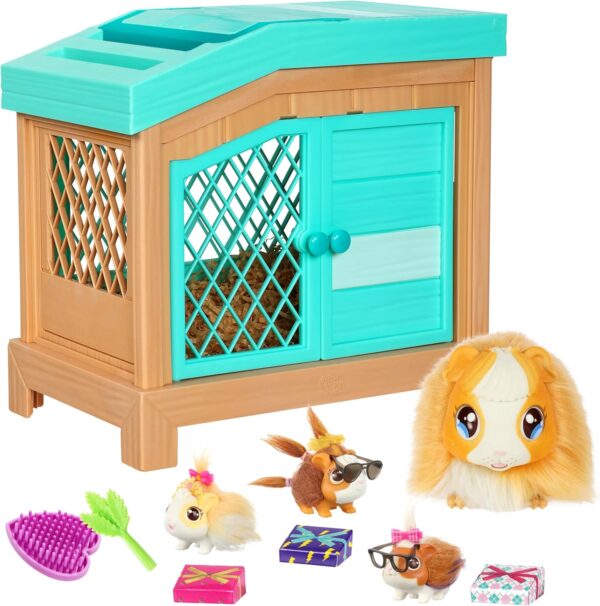 Little Live Pets - Mama Surprise | Soft, Interactive Guinea Pig and her Hutch, and her 3 Babies. 20+ Sounds & Reactions. for Kids Ages 4+, Multicolor, 7.8 x 11.93 x 11.38 inches
