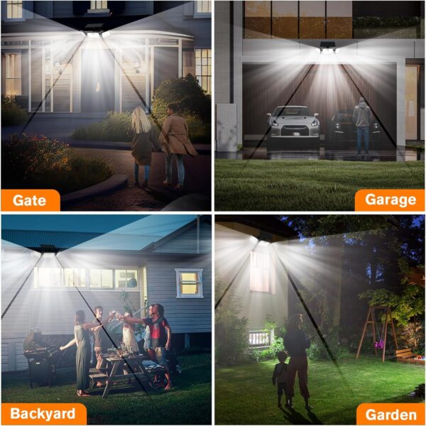 Solar Lights Outdoor, Quick Charge Solar Motion Deck Lights Outdoor for Deck with 2500LM 232 LEDs High Brightness, Larger Built-in Tempered Glass Solar Panel, Sensitive PIR Motion Inductor (2-Pack) - Image 7