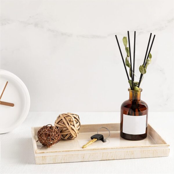 Rustic Luxe Decorative Coffee Table Tray - Decor Tray for Elegant Rustic Home Decor Works as a Perfume and Bathroom Counter Organizer, Ottoman Tray, or Table Centerpieces for Dining Room 10"Lx6"Wx1"H - Image 2