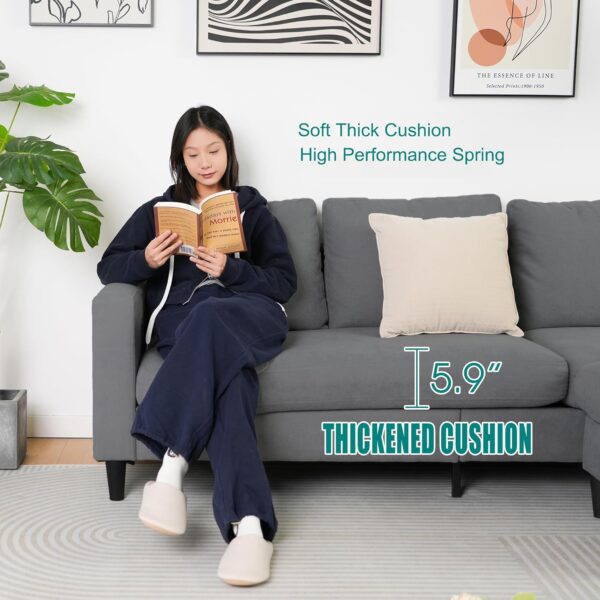 Modular Sectional Sofa Couch, L Shaped Couch with Storage Ottoman, Convertible Sofa with Chaise, Modern 3 Seater Comfy Couch for Living Room, Apartment, Small Space - Image 5