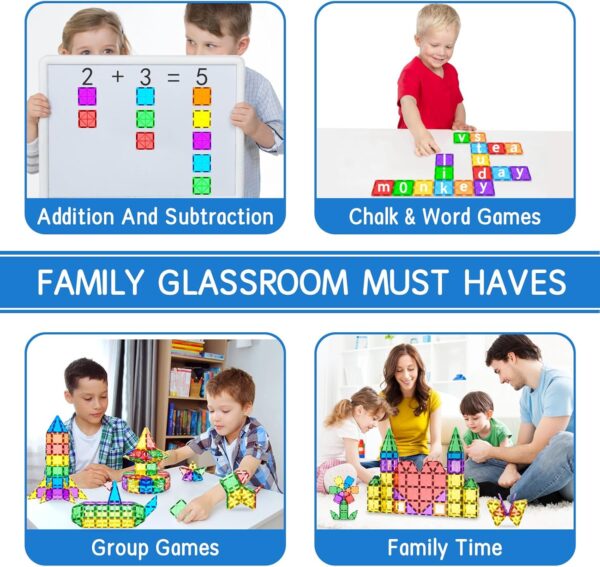 Magnetic Tiles Toddler Building Blocks Toys, Magnet Montessori Kids Toys for 3+ Year Old Boys and Girls, Preschool Learning Sensory STEM Education Toys Games, Birthday Gifts Idea for Kids Toddlers. - Image 3