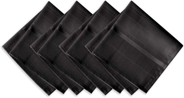 Newbridge 70 Inch Round Fabric Tablecloth, Elegance Plaid, 100% Polyester, No Iron Soil Resistant Dining Room, Party and Banquet Table Cover, Solid Textured, Black - Image 6