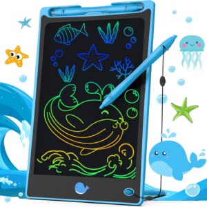 Hockvill LCD Writing Tablet for Kids 8.8 Inch, Toys for Girls Boys Drawing Pad for 3 4 5 6 7 8 Year Old Kid, Toddler Magnetic Doodle Board Travel Essentials Christmas Birthday Gift for Children (Blue)
