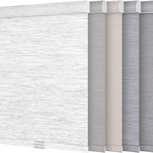 Blackout Roller Blinds for Windows Cordless Striped Jacquard Roller Shades with Cassette Valance Thermal Insulated UV Protection Window Shades for Home Office Bedroom,White,Custom Sizes
