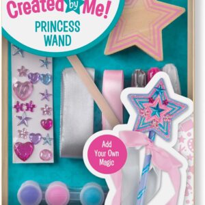 Melissa & Doug Created By Me! Paint & Decorate Your Own Wooden Princess Wand Craft Kit, Pink - Princess Crafts Great For Rainy Days, Princess Toys For Kids Ages 4+