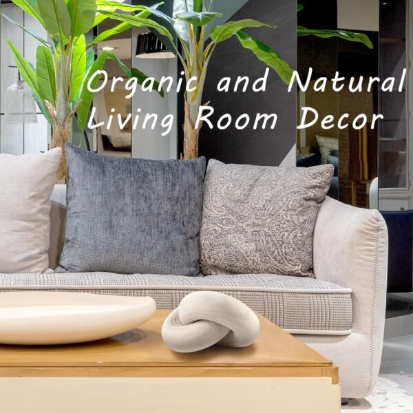 Round Coffee Table Wood Knot Decor, Shelf Decor, Wooden Chain Link Decor, Coffee Table Decor, Boho Home Decorations for Living Room, Farmhouse Dining Table Decor - Image 5