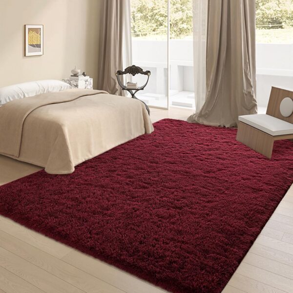 Large Soft Area Rugs for Bedroom Living Room, 6x9 ft Wine Red Fluffy Rug Carpets for Girls Kids Room, Shaggy Fuzzy Indoor Modern Plush Rugs for Nursery Dorm Home Decor, Wine Red - Image 5