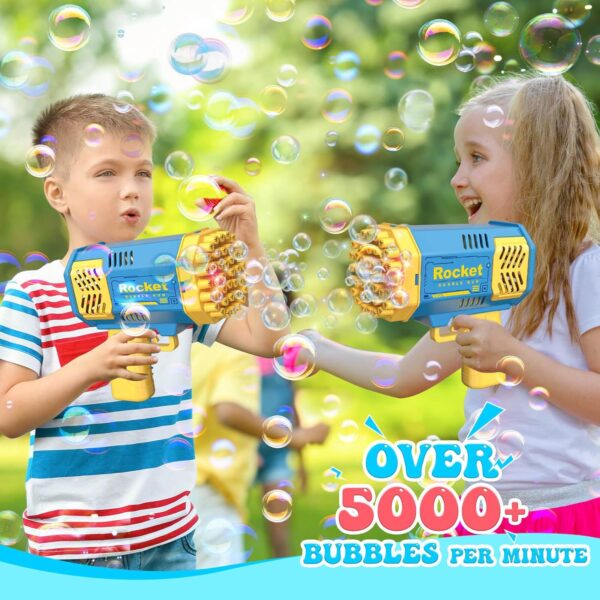 Toys for 3-8 Year Old Boys Girls: 2 Pack Bubble Machine for Kids with Bubble Solution, Gifts for 3 4 5 6 7 8 Years Old Boy Birthday Toy for Kid Toddlers Ages 4-6 Outdoor Wedding Bubbles Wands - Image 3