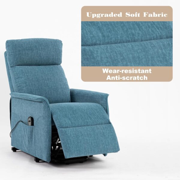 Power Lift Recliner Chair with Remote Control, Electric Fabric Recliners for Elderly People, Reclining Sofa Chair for Living Room, Infinite Position,Side Pockets (Navy Blue) - Image 6
