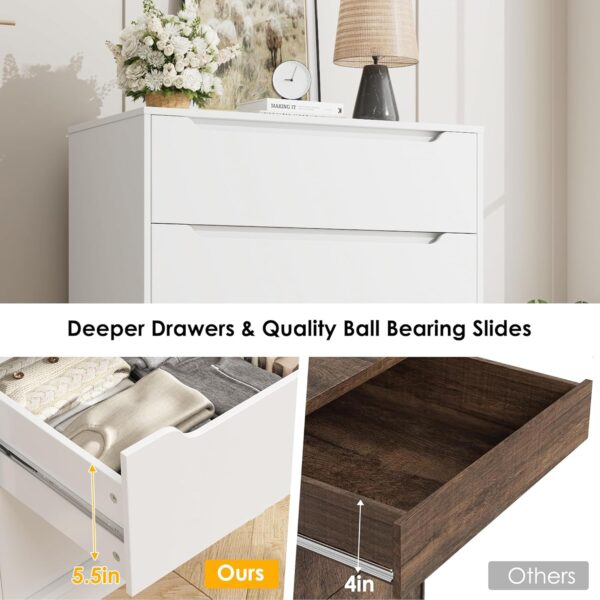 HOSTACK 43.3" Tall Modern 5 Drawer Dresser for Bedroom, Large Chest of Drawers with Storage, Wood Clothes Storage Organizer with Cut-Out Handle, Accent Storage Cabinet for Living Room, Ash Gray - Image 7