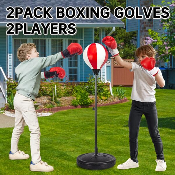 Punching Bag for Kids Included 2 Pack Boxing Gloves, Boxing Toys for Boys, Boxing Bag Sets with Height Adjustable Stand, Gifts for Boys & Girls Age 5,6,7,8,9,10 Years Old - Image 2