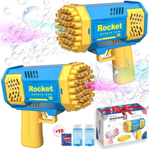 Toys for Boys Girls Ages 3-8: 2 Pack Bubbles Machine with Bubble Solution, Outdoor Toys for Kids Age 4-8, Gifts for 3 4 5 6 7 8 Years Old Boy Girl Kid Toddlers Outside Birthday Party Wedding