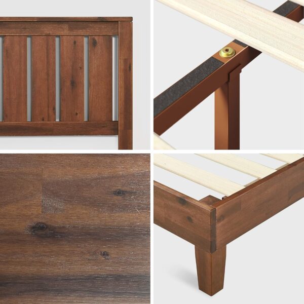 Zinus Vivek Deluxe Wood Platform Bed Frame with Headboard, Wood Slat Support, No Box Spring Needed, Easy Assembly, Full, Antique Espresso - Image 5