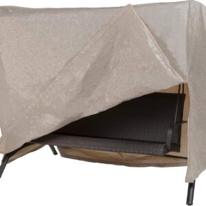 MODERN LEISURE 2-Seater Patio Outdoor Swing Cover - Waterproof and Weather-Resistant Fabric - Furniture Protection Perfect for Patio, Deck, and Porch - 87" L x 64" W x 66" H - Khaki