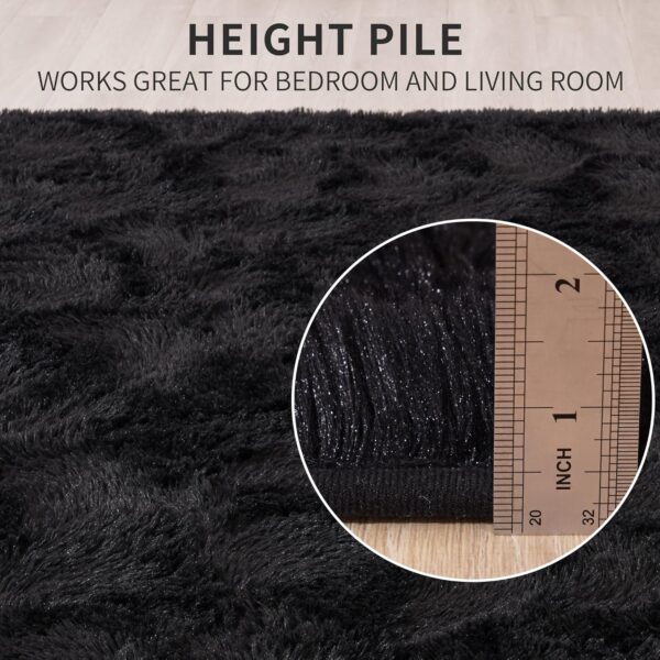 Beglad Fluffy Black Rugs for Living Room, 6x9 Feet Large Area Rugs Upgrade Anti-Skid Modern Minimalist Style Memory Foam Rugs for Bedroom, Indoor Carpet Suitable for Boys Teens Room Decor - Image 4
