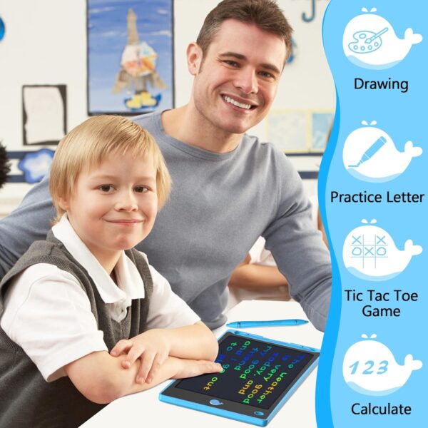 Hockvill LCD Writing Tablet for Kids 8.8 Inch, Toys for Girls Boys Drawing Pad for 3 4 5 6 7 8 Year Old Kid, Toddler Magnetic Doodle Board Travel Essentials Christmas Birthday Gift for Children (Blue) - Image 5