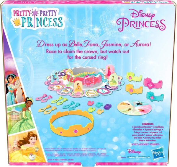 Hasbro Gaming Pretty Pretty Princess: Edition Board Game Featuring Disney Princesses, Jewelry Dress-Up Game for Kids Ages 5 and Up, for 2-4 Players - Image 3